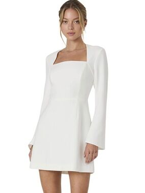 fashion show mini dress Simkhai Women's Elly Knit Mini Dress in Ivory Stripe, Size Small